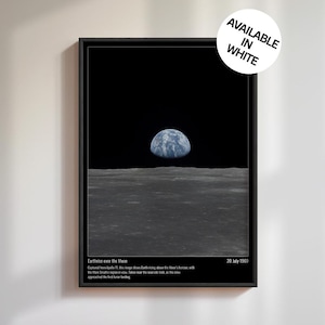Earthrise Apollo 11 Moon Landing Print - NASA Vintage Space Photo Art Unframed A1 A2 A3 A4 A5 Wall Decor