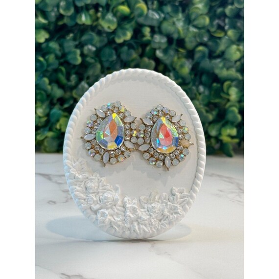 Iridescent AB Rhinestone Statement Earrings: Bold… - image 3