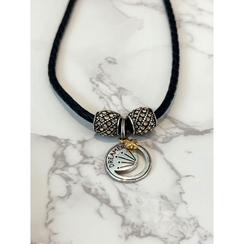 Brighton Shadow Shine Moon Pendant Necklace: Vintage Boho Leather Cord image 3