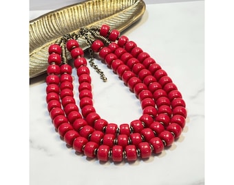 Collar multihilo convertible "Lipstick" fucsia de Premier Designs (modelo descatalogado de 2013)