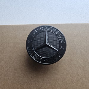 Mercedes logo badge voor motorkap 57mm l Geschikt voor c klasse  e klasse w212 s glans zwart