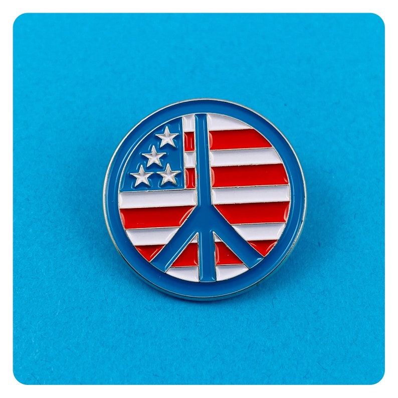 Peace Symbol Enamel Pin - Etsy