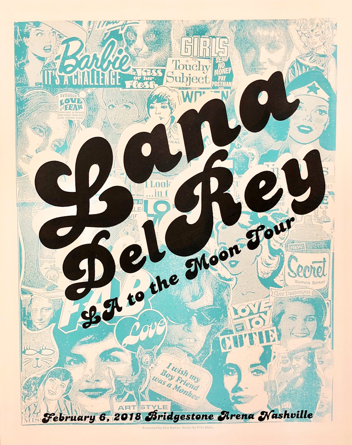 Lana Del Rey LA to the MoonTour Screen Print Concert Poster by Etsy