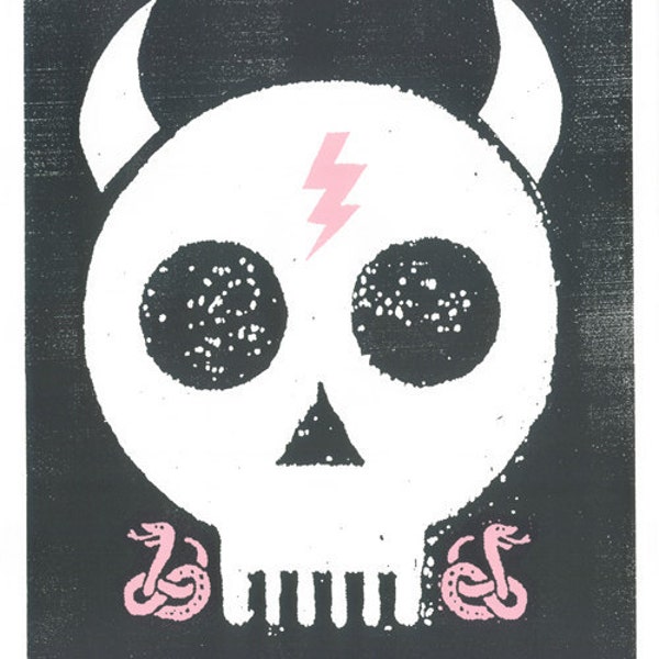 Punk Skull Screen Print by Print Mafia