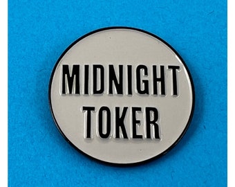 Midnight Toker Black and Gray Enamel Marijuana Pin by California Doom