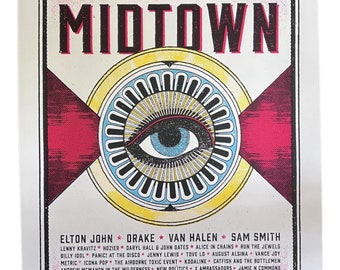 Music Midtown 2015 Screen Print Concert Poster by Print Mafia