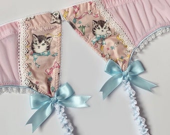 Pastel Pink Valentine Kitten Garter Belt - Pick Your Size