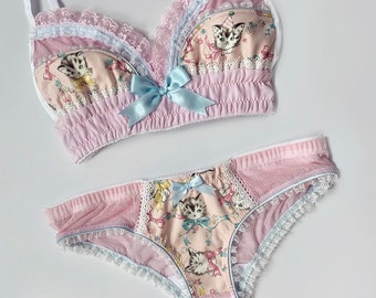 Kawaii Cat Bra Set