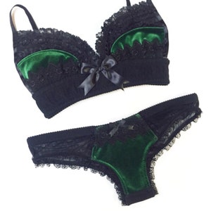 Velvet Holiday Garter Belt with Embroidered Lace Accents Pick Your Size / Pick Your Color image 3