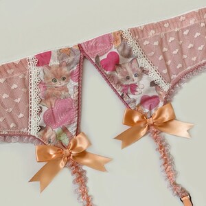 Rose Pink Valentine Kittens & Hearts Bra Pick Your Size image 4