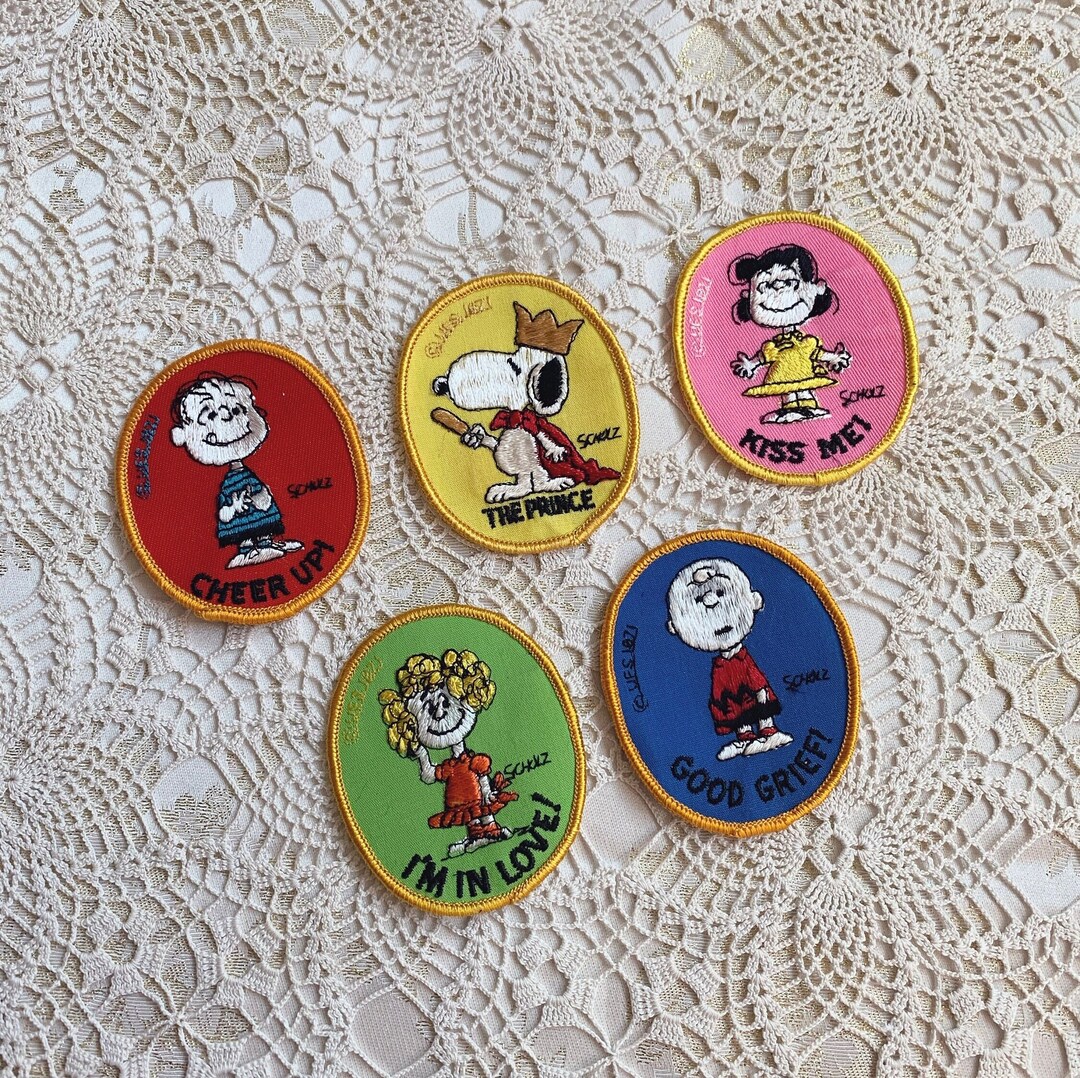 Vintage Peanuts Characters Patches Set of 5 Snoopy Charlie Etsy