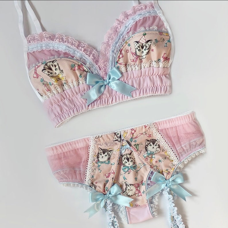 Pastel Pink Valentine Kitten Panty Pick Your Size image 2