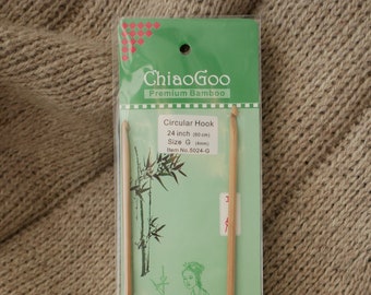 ChiaoGoo Sz G/4mm Double-Ended Tunisian Afghan Circular Crochet Hook