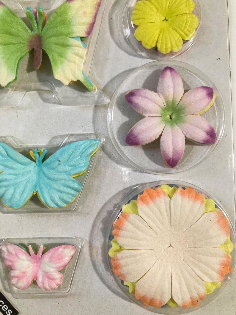 Package of Mulberry Paper Butterflies and Flowers image 5