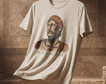 The "Historical Legend" Approach: Hannibal Barca Vintage Portrait T-Shirt – Carthaginian General
