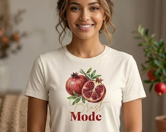 Pomegranate Abundance T-Shirt | Mediterranean Fruit Art Tee | Tunisian Inspired Botanical Unisex Shirt