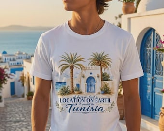 Tunisia Travel T-Shirt - Vintage Mediterranean Architecture Graphic Tee - Retro Quote Souvenir Shirt