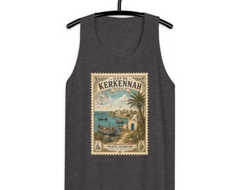 Vintage Iles de Kerkennah Tunisia Stamp Herren Premium Tank Top - Cotton Heritage MC1790