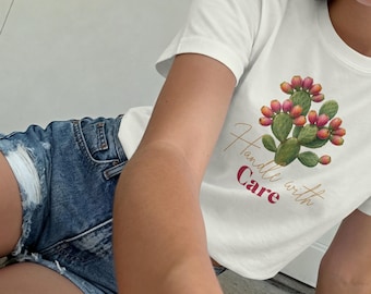 Prickly Pear Resilience Tee | Cactus Fruit Desert Art Shirt | Bold Mediterranean Nature Design
