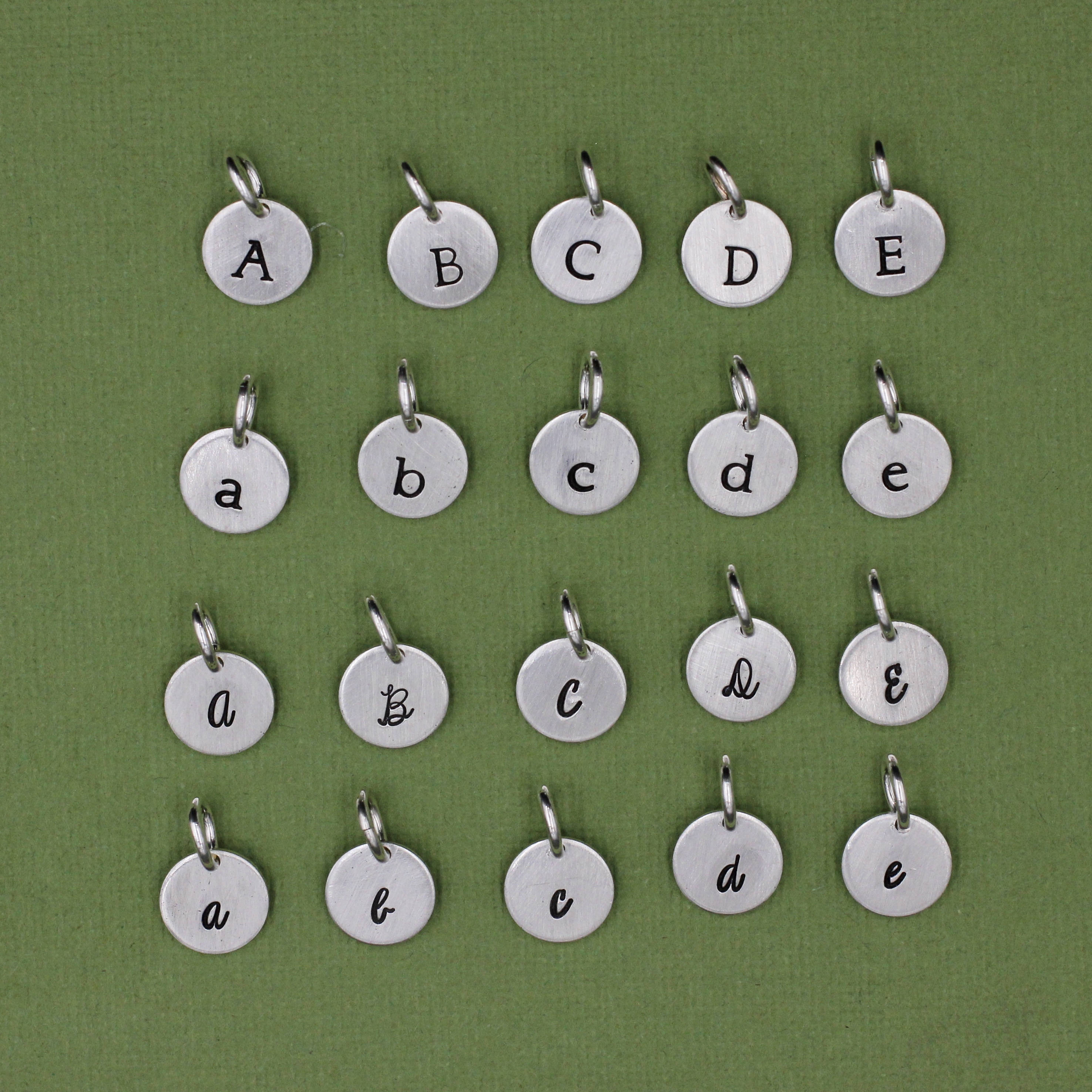 Tiny Initial Charms, Hand Stamped Letter or Picture Charms, Personali…
