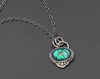 Cultured Opal and Sterling Silver Necklace