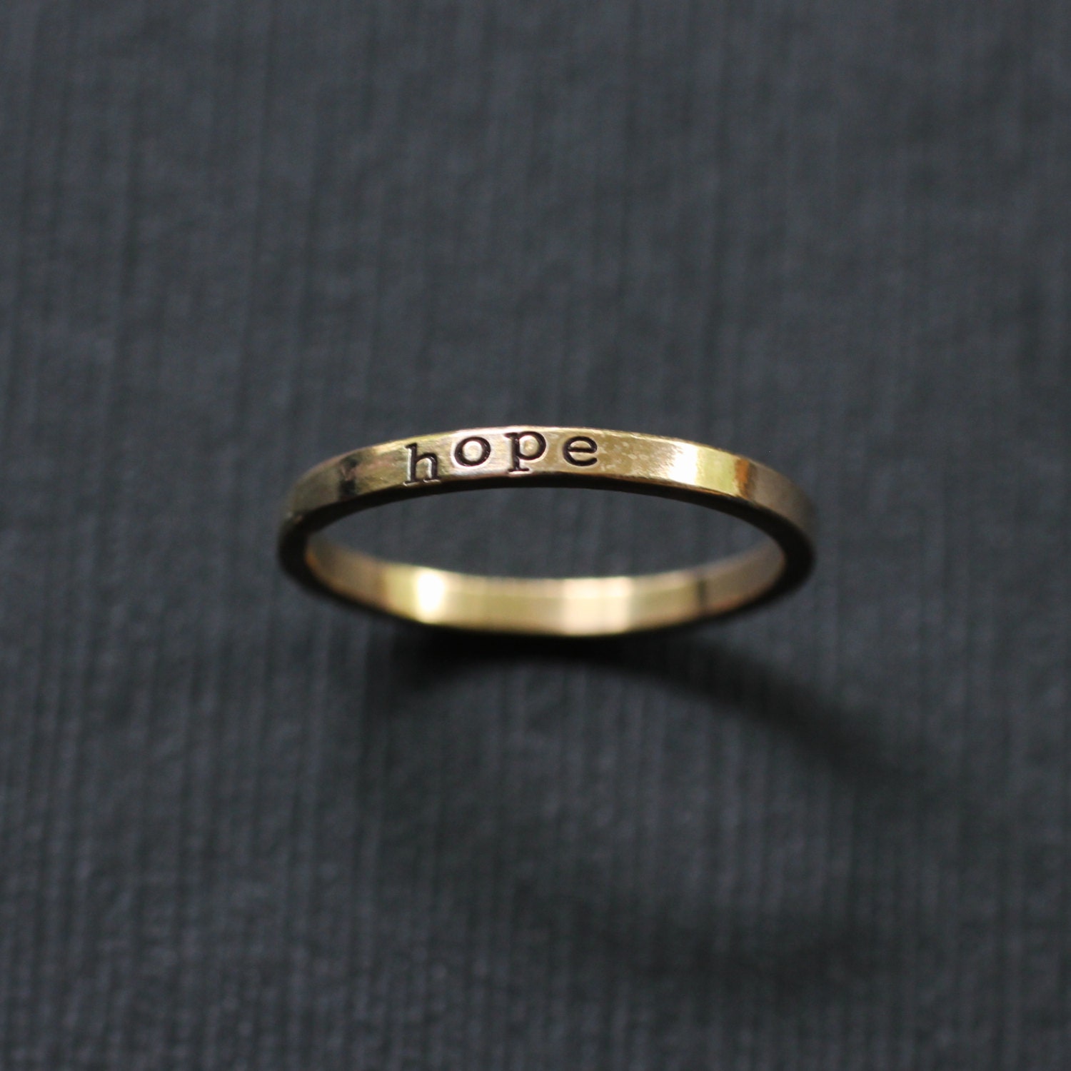 Name Ring; Stacking Ring; Tiny Stackable Ring; Solid 14k Gold; Person…