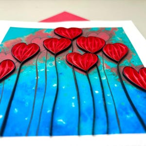 Tarjetas de quilling hechas a mano con flores