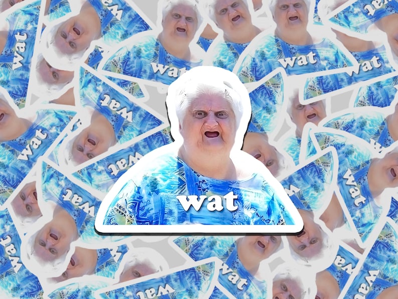 Wat Sticker WAT Meme Sticker: Funny Matte Vinyl Decal - Etsy