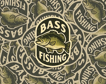 Bass Fishing Sticker: Waterproof Vinyl Decal for Tackle Box