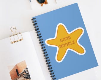 Good Noodle Starfish Spiral Notebook | Ruled Journal, Blue Cover