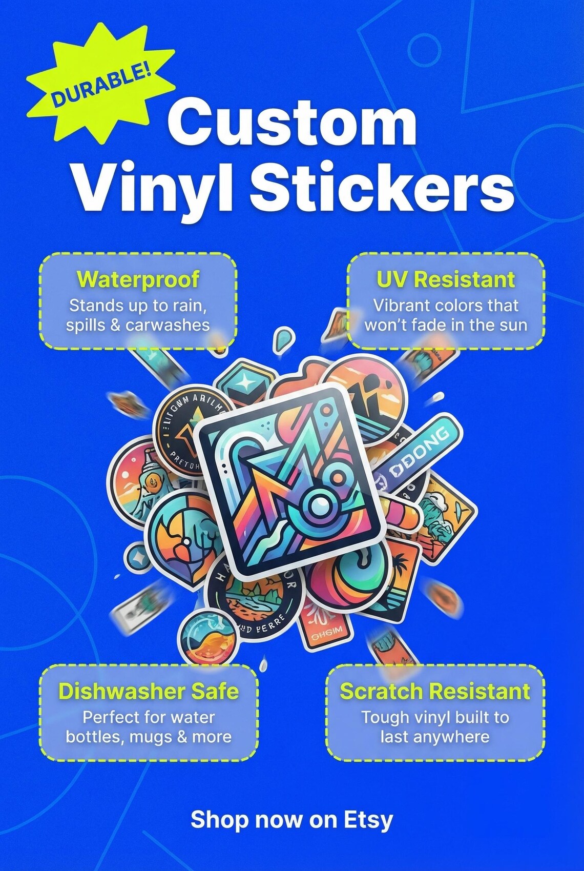 Custom Matte Die Cut Logo Stickers | Personalized Vinyl Business ...