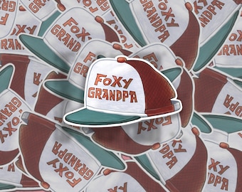 Foxy Grandpa Sticker | Cartoon Decals | Waterproof, Matte Laminated Vinyl