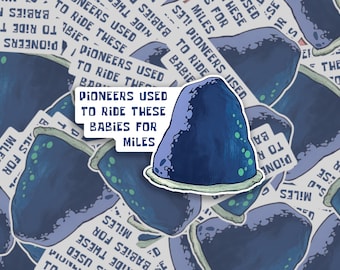 Pioneer Rock Sticker | Cartoon Humor | Waterproof, Matte Laminated Vinyl