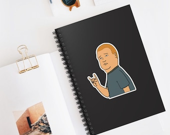 Bobby Sad Horns Spiral Notebook: Funny Cartoon Journal | Lined Pages, Black Notebook