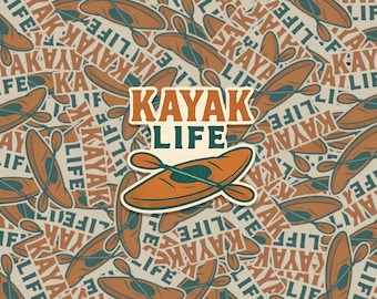 Kayak Life Vinyl Sticker: Waterproof Fishing Boat Decal