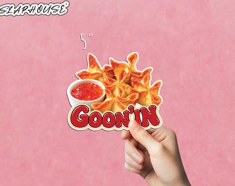 Crab Rangoon Vinyl Sticker | Silly Waterproof Decals | Mullet Man Merch