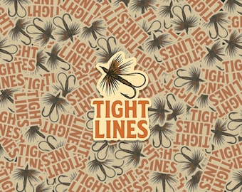 Tight Lines Fishing Sticker: Waterproof Vinyl Decal