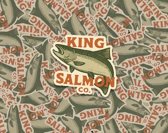 King Salmon Vinyl Sticker: Waterproof Fishing Decal