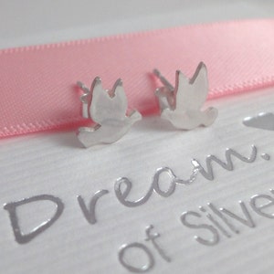 Silver Bird Stud Earrings image 2