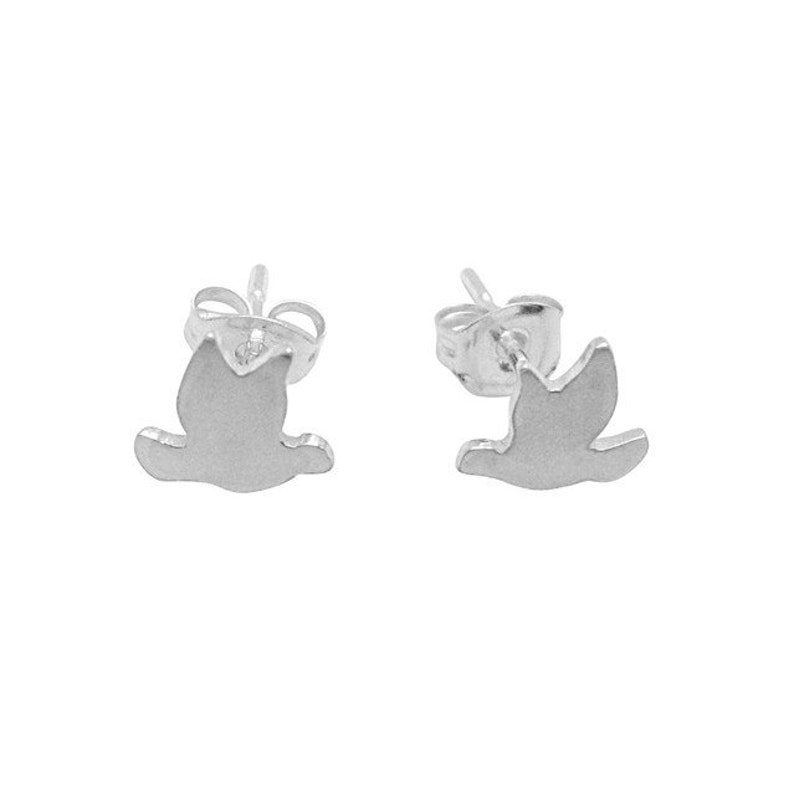 Silver Bird Stud Earrings image 1