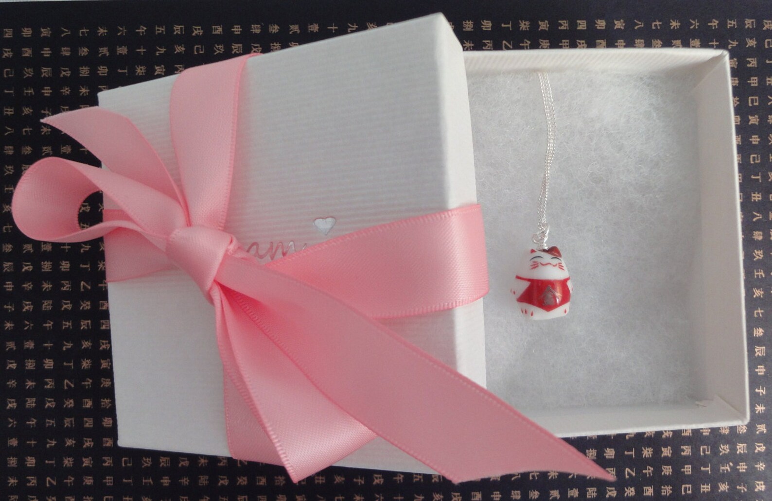 Lucky Cat Charm Necklace Jin wealth Etsy