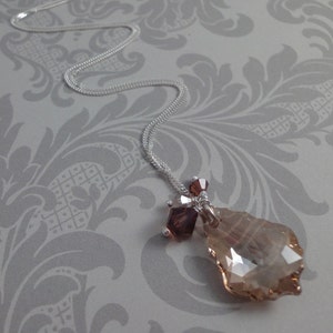 Baroque Crystal Cluster Necklace in Golden Brown