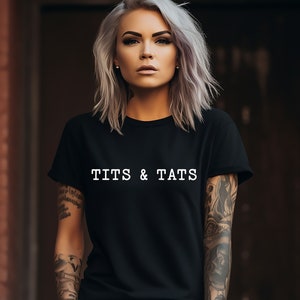 Tits & Tats Shirt, Retro Funny Tattoo Artist TShirt, Cute Tattoo Lover Tee, Old School Tattoo Shirt, Inked Up Tee, Gift for Tattoo Artist