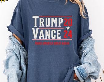 Trump Vance 2024 verkiezingsshirt, comfortkleuren, Trump-shirt, Trump 2024 verkiezingsshirt, Vance VP-shirt, shirt president Trump verkiezing 2024