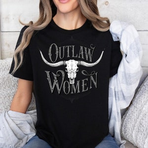 Outlaw Woman Shirt, Western Graphic Tee for Women, Cute Western Shirt, Rodeo Shirt, Distressed Graphic Tee, Trendy Graphic Tees, Country