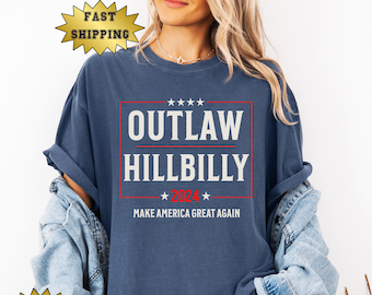 Shirt Outlaw Hillbilly 24, Trump Vance 2024-verkiezingsshirt, comfortabele kleuren, Trump-shirt, Trump 2024-verkiezingsshirt, Vance VP-shirt, Trump