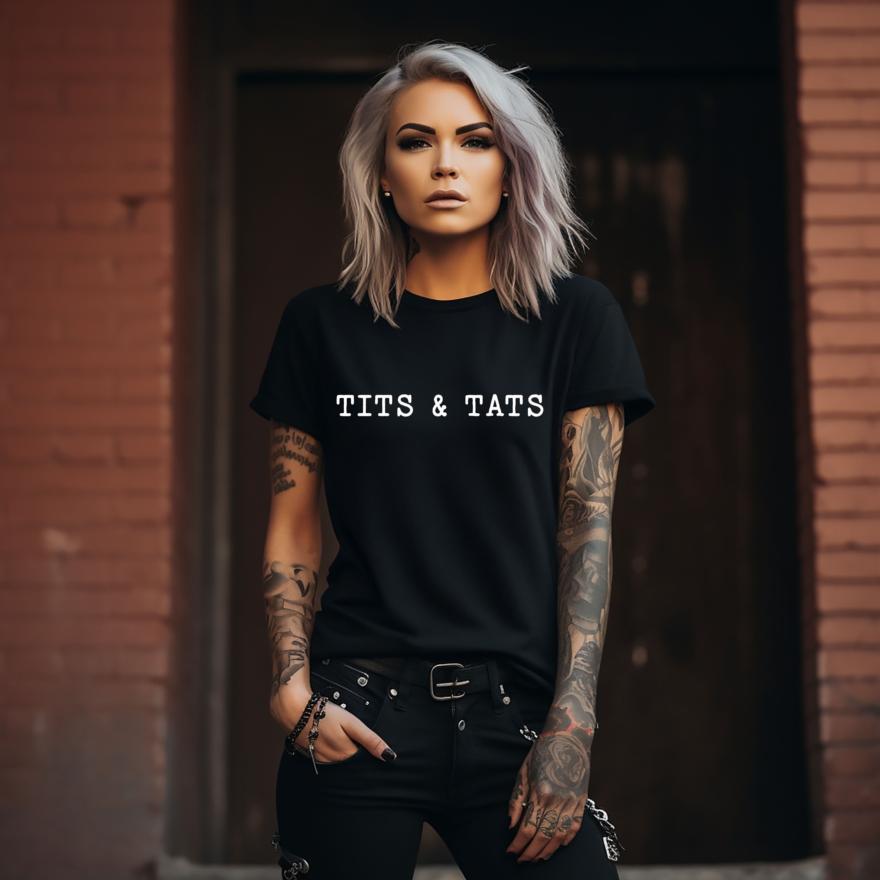 Tits & Tats Shirt, Retro Funny Tattoo Artist Tshirt, Cute Tattoo