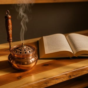 Witch Cauldron Copper Incense Burner – Handmade Footless Design | Ritual Smudge Holder | 9 cm Diameter | Spiritual Decor | Set of Two