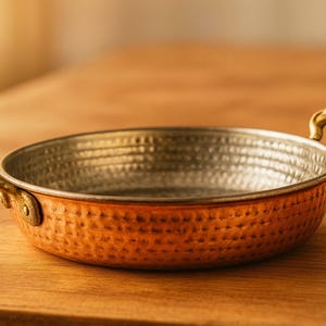 Ręcznie robiona miedziana patelnia: turecka patelnia Sahan z cyną do kuchenek gazowych