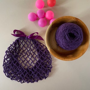 Purple 1940s style retro ribbon snood hairnet image 9